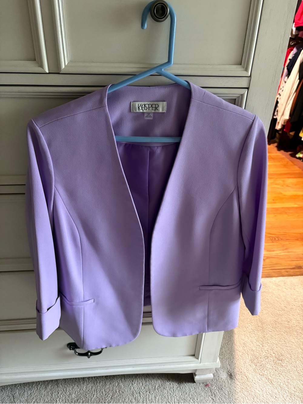 Kasper Lavender Open-Front Women's Blazer